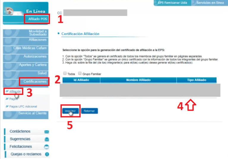 Famisanar En Línea Pedir Citas Certificados Afiliación 1349