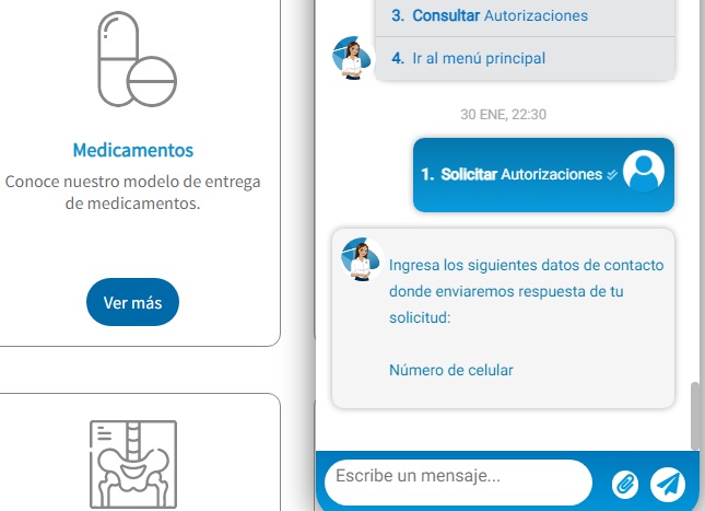Autorizaciones Chat Virtual Ana Maria Sanitas 6